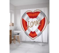 Штора (занавеска) для ванной JoyArty "Любовь и канаты" из сатена, 180х200 см с крючками, sc_10842