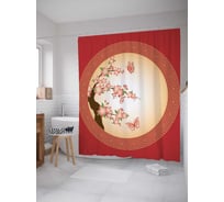 Штора (занавеска) для ванной JoyArty "Колоритное цветение" из сатена, 180х200 см с крючками, sc_14297