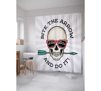 Штора (занавеска) для ванной JoyArty "Поймай стрелу" из сатена, 180х200 см с крючками, sc_13864