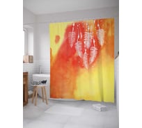 Штора (занавеска) для ванной JoyArty "Перья в мареве" из сатена, 180х200 см с крючками, sc_17073