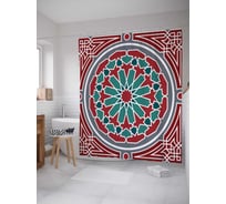 Штора (занавеска) для ванной JoyArty "Шедевральные узоры" из сатена, 180х200 см с крючками, sc_15393