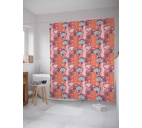 Штора (занавеска) для ванной JoyArty "Рыбки в западне" из сатена, 180х200 см с крючками, sc_164371