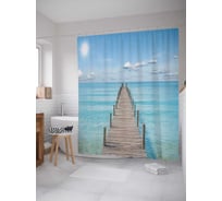 Штора (занавеска) для ванной JoyArty "Свежий мост" из сатена, 180х200 см с крючками, sc_13847