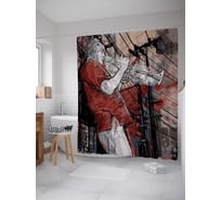 Штора (занавеска) для ванной JoyArty "Уличный джаз" из сатена, 180х200 см с крючками, sc_14250