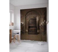 Штора (занавеска) для ванной JoyArty "Готический трон" из сатена, 180х200 см с крючками, sc_15446