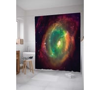 Штора (занавеска) для ванной JoyArty "Восхитительное пространство" из сатена, 180х200 см с крючками, sc_13787