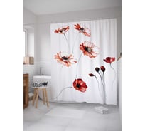 Штора (занавеска) для ванной JoyArty "Цветочная нежность" из сатена, 180х200 см с крючками, sc_13881