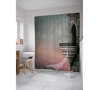 Штора (занавеска) для ванной JoyArty "Сказочный балкон" из сатена, 180х200 см с крючками, sc_15440