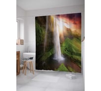 Штора (занавеска) для ванной JoyArty "Сказочный водопад" из сатена, 180х200 см с крючками, sc_13907