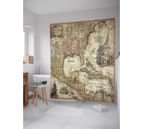 Штора (занавеска) для ванной JoyArty "Древнее знание" из сатена, 180х200 см с крючками, sc_11530