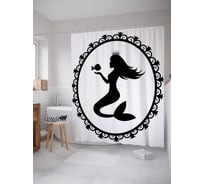 Штора (занавеска) для ванной JoyArty "Королева русалок" из сатена, 180х200 см с крючками, sc_13874