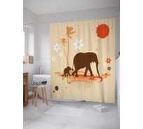 Штора (занавеска) для ванной JoyArty "Материнское тепло" из сатена, 180х200 см с крючками, sc_13704