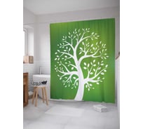 Штора (занавеска) для ванной JoyArty "Призрачное дерево" из сатена, 180х200 см с крючками, sc_16039