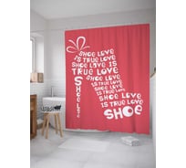 Штора (занавеска) для ванной JoyArty "Любовь к обуви" из сатена, 180х200 см с крючками, sc_16008