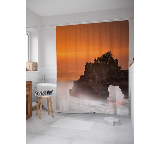 Штора (занавеска) для ванной JoyArty "Природа умеет фантазировать" из сатена, 180х200 см с крючками, sc_16213 1