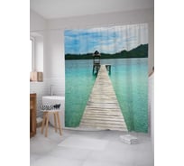 Штора (занавеска) для ванной JoyArty "Индивидуальный пирс с навесом" из сатена, 180х200 см с крючками, sc_13850