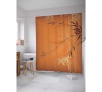 Штора (занавеска) для ванной JoyArty "Пламенные ветки" из сатена, 180х200 см с крючками, sc_15760