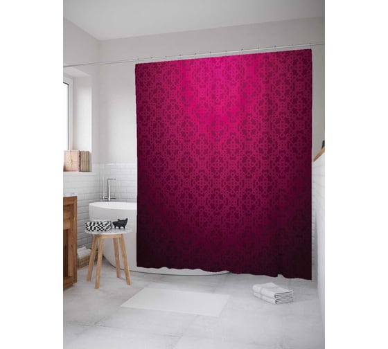 Штора (занавеска) для ванной JoyArty "Любовные сплетения" из сатена, 180х200 см с крючками, sc_22147 1