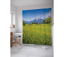 Штора (занавеска) для ванной JoyArty "Свежий воздух" из сатена, 180х200 см с крючками, sc_13672