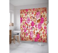 Штора (занавеска) для ванной JoyArty "Цветы для красоты" из сатена, 180х200 см с крючками, sc_14777