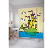 Штора (занавеска) для ванной JoyArty "Королевство на ките" из сатена, 180х200 см с крючками, sc_26963