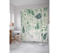 Штора (занавеска) для ванной JoyArty "Драгоценные лепестки" из сатена, 180х200 см с крючками, sc_13619