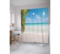 Штора (занавеска) для ванной JoyArty "Тихий океан" из сатена, 180х200 см с крючками, sc_13989