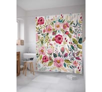 Штора (занавеска) для ванной JoyArty "Весна вокруг" из сатена, 180х200 см с крючками, sc_29314