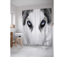 Штора (занавеска) для ванной JoyArty "Верные глаза" из сатена, 180х200 см с крючками, sc_2744