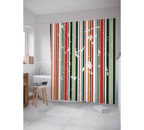 Штора (занавеска) для ванной JoyArty "Винтажная вертикаль" из сатена, 180х200 см с крючками, sc_28222