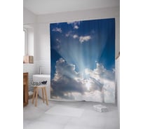 Штора (занавеска) для ванной JoyArty "Небесная история" из сатена, 180х200 см с крючками, sc_13022