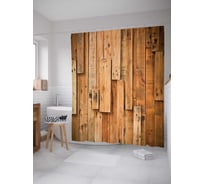 Штора (занавеска) для ванной JoyArty "Забор безумца" из сатена, 180х200 см с крючками, sc_23501