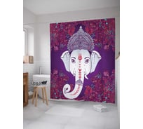 Штора (занавеска) для ванной JoyArty "Магический слон" из сатена, 180х200 см с крючками, sc_16868
