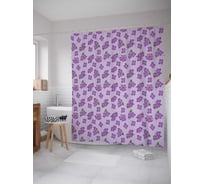 Штора (занавеска) для ванной JoyArty "Космическая весна" из сатена, 180х200 см с крючками, sc_23323