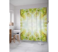Штора (занавеска) для ванной JoyArty "Ослепляющие листья" из сатена, 180х200 см с крючками, sc_14628