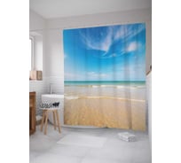 Штора (занавеска) для ванной JoyArty "Морской трепет" из сатена, 180х200 см с крючками, sc_13969