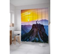 Штора (занавеска) для ванной JoyArty "Скала Масса Леопольдино в Тоскане" из сатена, 180х200 см с крючками, sc_14592