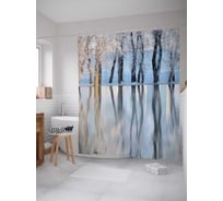 Штора (занавеска) для ванной JoyArty "Снежные объятья" из сатена, 180х200 см с крючками, sc_2725
