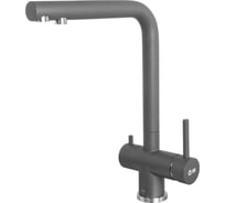 Смеситель для кухни AV Engineering ZAR нержавеющая сталь SUS 304, D35, с краном для питьевой воды, серый AVZAR4-B304GRWF