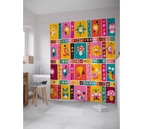 Штора (занавеска) для ванной JoyArty "Птичий мир" из сатена, 180х200 см с крючками, sc_28195