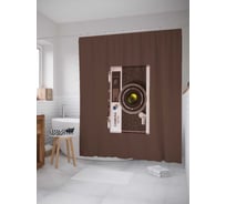 Штора (занавеска) для ванной JoyArty "Фотаппарат" из сатена, 180х200 см с крючками, sc_156857