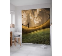 Штора (занавеска) для ванной JoyArty "Захватывающие холмы" из сатена, 180х200 см с крючками, sc_13674