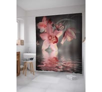 Штора (занавеска) для ванной JoyArty "Легенда о цветке" из сатена, 180х200 см с крючками, sc_2759