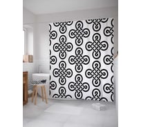 Штора (занавеска) для ванной JoyArty "Плетеные узоры" из сатена, 180х200 см с крючками, sc_18618