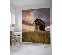 Штора (занавеска) для ванной JoyArty "Отголосок древности" из сатена, 180х200 см с крючками, sc_14128