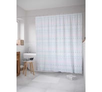 Штора (занавеска) для ванной JoyArty "Рыбий переполох" из сатена, 180х200 см с крючками, sc_164365