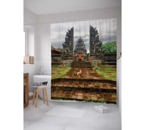 Штора (занавеска) для ванной JoyArty "Дорога к императору" из сатена, 180х200 см с крючками, sc_16206