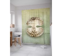 Штора (занавеска) для ванной JoyArty "Драгоценная жемчужина" из сатена, 180х200 см с крючками, sc_16623