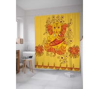 Штора (занавеска) для ванной JoyArty "Индийская культура" из сатена, 180х200 см с крючками, sc_16871