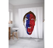 Штора (занавеска) для ванной JoyArty "Футбольный фанат" из сатена, 180х200 см sc_378784